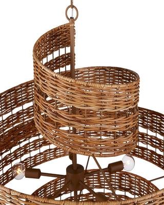 Saisei Five Light Chandelier in Natural/Khaki