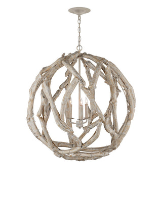 Driftwood Three Light Chandelier in Whitewash