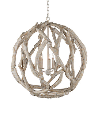Currey and Company - 9000-1133 - Three Light Chandelier - Driftwood - Whitewash