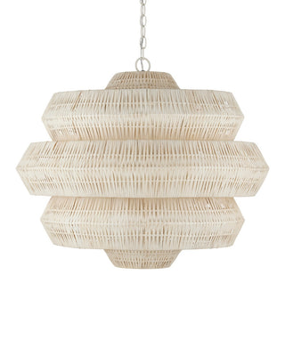 Antibes Nine Light Chandelier in Bleached Natural/Snow White