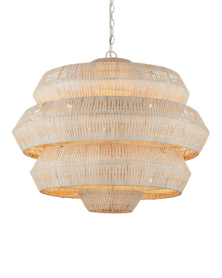 Antibes Nine Light Chandelier in Bleached Natural/Snow White