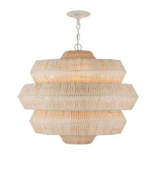 Antibes Nine Light Chandelier in Bleached Natural/Snow White