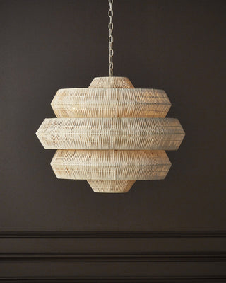 Antibes Nine Light Chandelier in Bleached Natural/Snow White