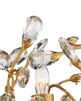 Crystal Bud 24 Light Chandelier in Clear/Brass