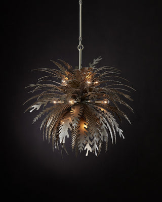 Abyssinia 12 Light Chandelier in Contemporary Silver Leaf/Dark Silver Leaf