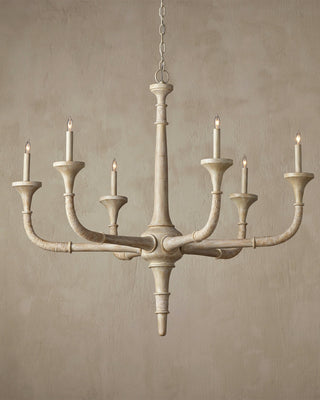 Aleister Six Light Chandelier in Sandstone