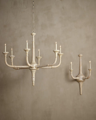Aleister Six Light Chandelier in Sandstone