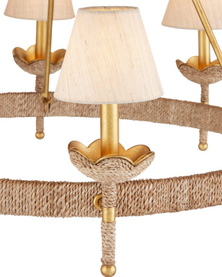Vichy Eight Light Chandelier in Natural/Contemporary Gold Leaf/Contemporary Gold