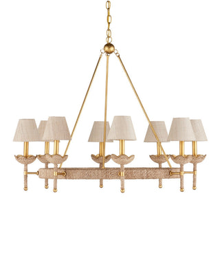 Vichy Eight Light Chandelier in Natural/Contemporary Gold Leaf/Contemporary Gold