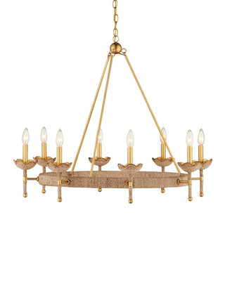 Vichy Eight Light Chandelier in Natural/Contemporary Gold Leaf/Contemporary Gold