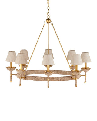 Vichy Eight Light Chandelier in Natural/Contemporary Gold Leaf/Contemporary Gold