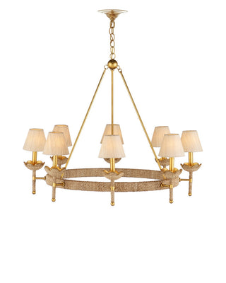 Vichy Eight Light Chandelier in Natural/Contemporary Gold Leaf/Contemporary Gold