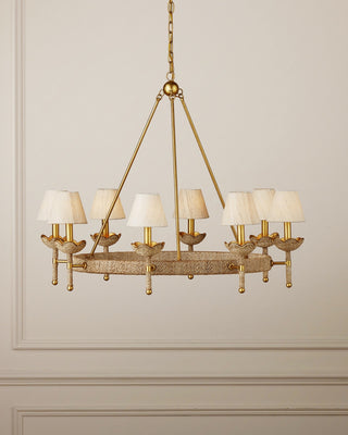 Vichy Eight Light Chandelier in Natural/Contemporary Gold Leaf/Contemporary Gold