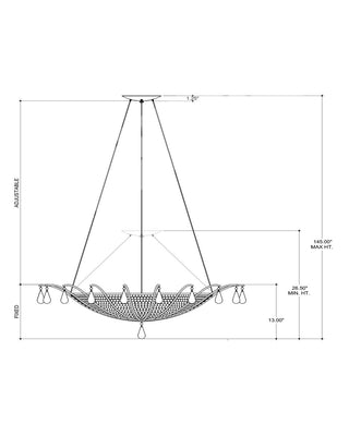Korg Five Light Chandelier in Sandstone