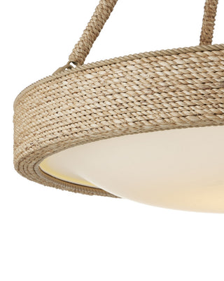 Hopscotch One Light Chandelier in Natural/Frosted White/Beige/Sugar White