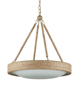 Hopscotch One Light Chandelier in Natural/Frosted White/Beige/Sugar White