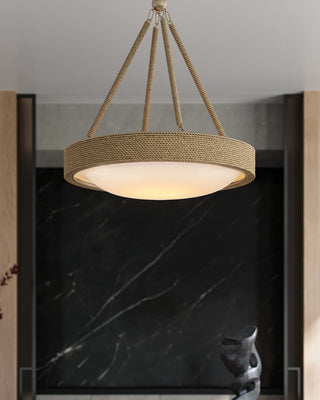 Hopscotch One Light Chandelier in Natural/Frosted White/Beige/Sugar White