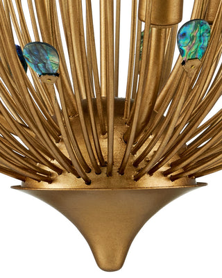 Delphos Six Light Chandelier in Contemporary Gold/Natural
