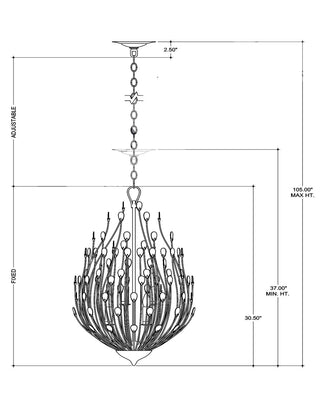 Delphos Six Light Chandelier in Contemporary Gold/Natural