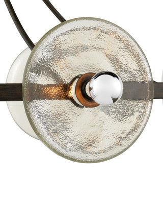 Circumstellar Eight Light Chandelier in Black Iron/Clear