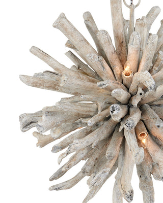 Kuka Six Light Pendant in Whitewash