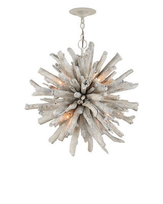 Kuka Six Light Pendant in Whitewash