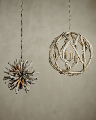 Kuka Six Light Pendant in Whitewash