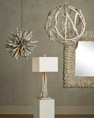 Kuka Six Light Pendant in Whitewash