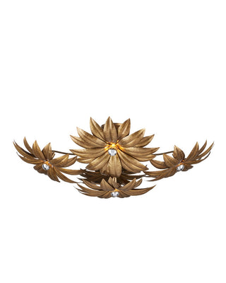 Alithea Five Light Semi-Flush Mount in Antique Brass