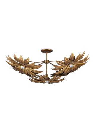 Alithea Five Light Semi-Flush Mount in Antique Brass
