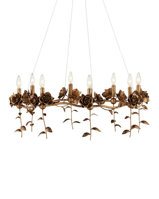 Rosabel Eight Light Chandelier in Antique Brass