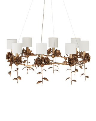 Rosabel Eight Light Chandelier in Antique Brass