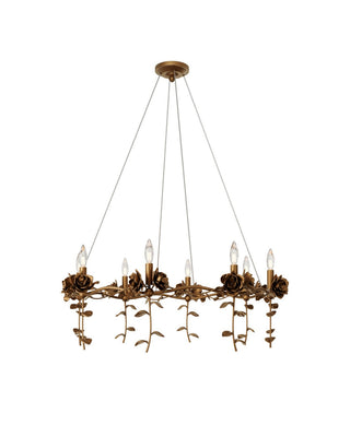 Rosabel Eight Light Chandelier in Antique Brass