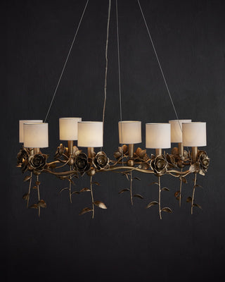 Rosabel Eight Light Chandelier in Antique Brass