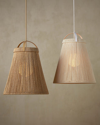 Parnell One Light Pendant in Natural/Frosted White/Beige