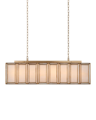 Daze Six Light Chandelier in Antique Brass/White