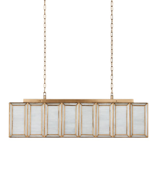 Daze Six Light Chandelier in Antique Brass/White