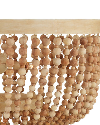Sabia Six Light Chandelier in Natural/Coco Cream