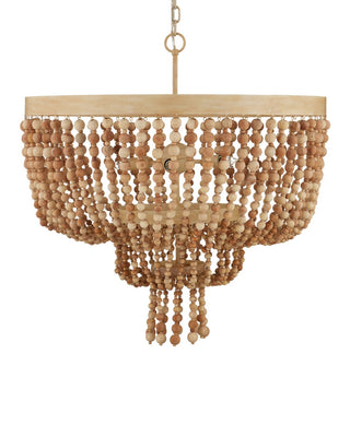 Sabia Six Light Chandelier in Natural/Coco Cream