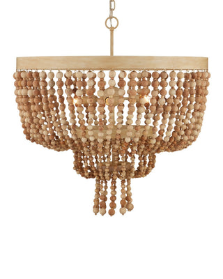 Sabia Six Light Chandelier in Natural/Coco Cream