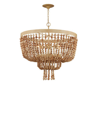 Sabia Six Light Chandelier in Natural/Coco Cream