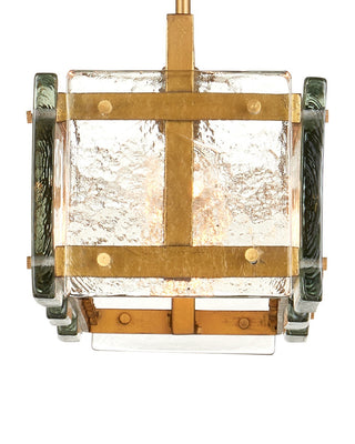 Countervail Six Light Chandelier in Clear/Antique Brass
