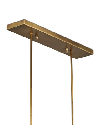 Countervail Six Light Chandelier in Clear/Antique Brass