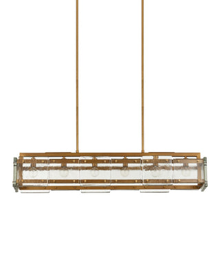Countervail Six Light Chandelier in Clear/Antique Brass