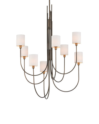 Archetype Eight Light Chandelier in Statuary Bronze/Antique Brass