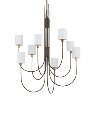 Archetype Eight Light Chandelier in Statuary Bronze/Antique Brass