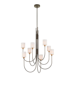 Archetype Eight Light Chandelier in Statuary Bronze/Antique Brass