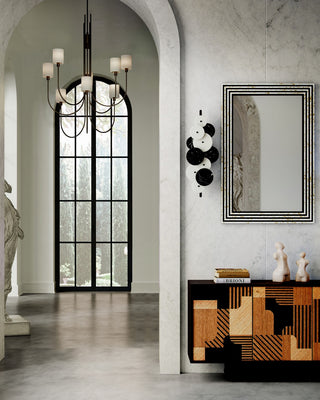 Archetype Eight Light Chandelier in Statuary Bronze/Antique Brass