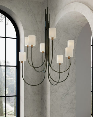 Archetype Eight Light Chandelier in Statuary Bronze/Antique Brass