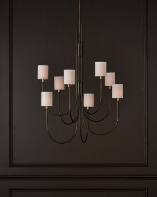 Archetype Eight Light Chandelier in Statuary Bronze/Antique Brass
